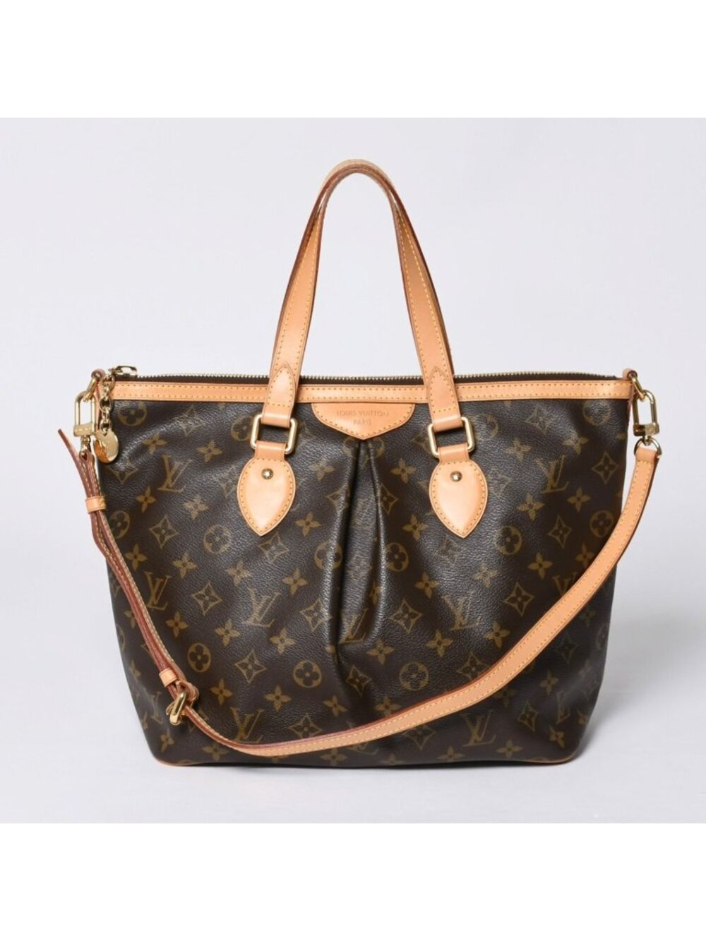 Louis Vuitton Palermo PM Handbag Monogram Leather Gold